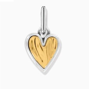 NWT Brighton Cascade Heart Charm, reversible, gold with silver; with gift pouch